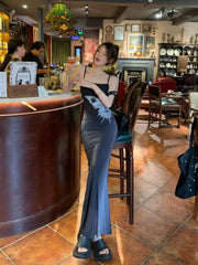 Lunivop  Y2k Butterfly Print Mesh Camisole Dress for Women Sexy Slim Waist Bodycon Dresses 2025 Summer New Black Vestidos Mujer