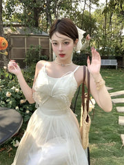 Lunivop  Woman Dress Sleeveless Butterfly Mesh Patchwork Slim Backless Holiday Princess Sweet Elegant Dresses Female Chic