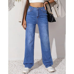 Lunivop  Female Daily Stretch High Waist Jeans Girls Classic Blue Straight Leg Denim Trousers Women Comfortable Leisure Thin Pants