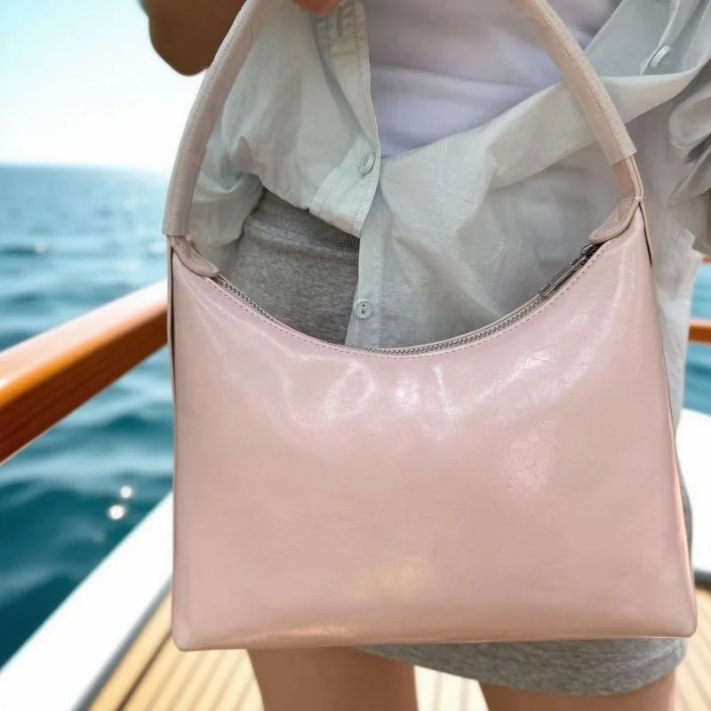 Lunivop   Candy Colored Underarm Bag Women's Handbag oulder Bag Korean Sle PU Leather Casual Summer Bag for Daily Use