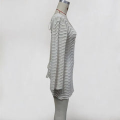 Lunivop  Long Sleeve Hollow Out V Neck Crochet Knitted Tunic Beach Cover Up Cover-ups Beach Dress Beach Wear Beachwear Female Women
