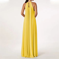 Lunivop  Summer Maxi Dress for Women Casual Sexy Deep V-Neck Halter Neck Sundress Sleeveless A-Line Draped Long Dresses Female