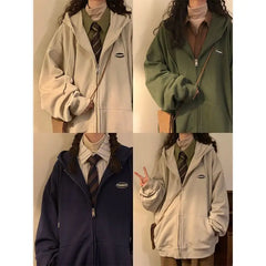 Lunivop  New Autumn Winter Hooded Zip-Up Women Casual Long Sleeve Hooded Sweatshirts Korean Fashion Oversized Hoodie Clothing