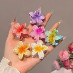 Lunivop  6Pcs Gradient Hair Clips New Flower Hair Claws Small Size Fashion Headwear Hairpin Crab Barrette Hair Accessories for Women