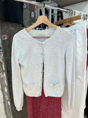 Lunivop  Gray Pockets Knitted Sweater Cardigan Women Autumn Cotton Round Neck Long Sleeve Sweaters Sweet Preppy Style Knitwear Y2K Tops