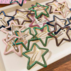 Lunivop  5 Pcs Hollowed Pink Star Hair Clips Star Snap Hairpins Sweet Headpiece Hair Barrettes Hair Accessories for Girls Dropship