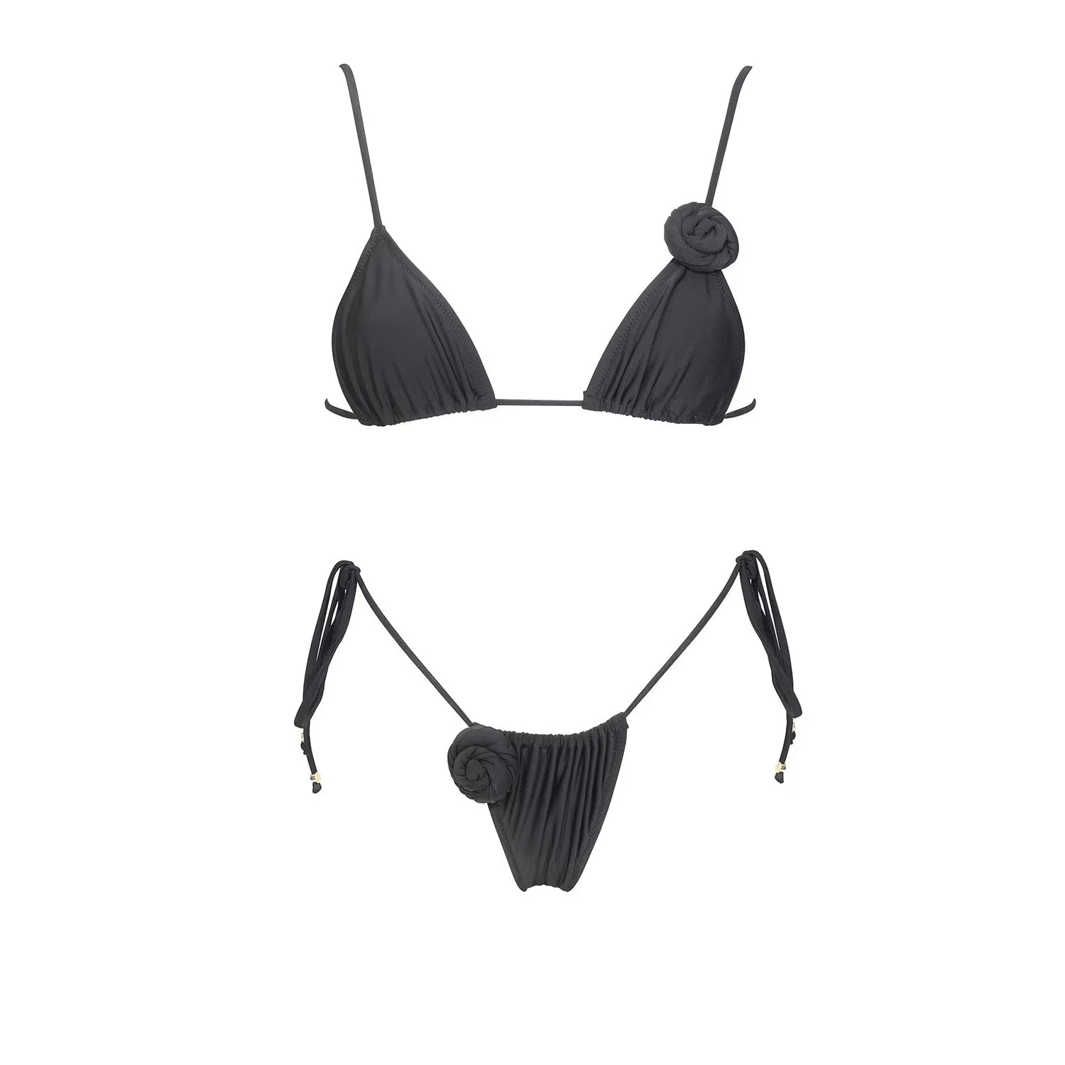 Lunivop   3Pcs Dot Bikini Set 2025 Bandeau Biquini Sexy Women Swimsuit Push Up Swimwear Female Flower Swim Suits Bathingsuit Beach Outfit