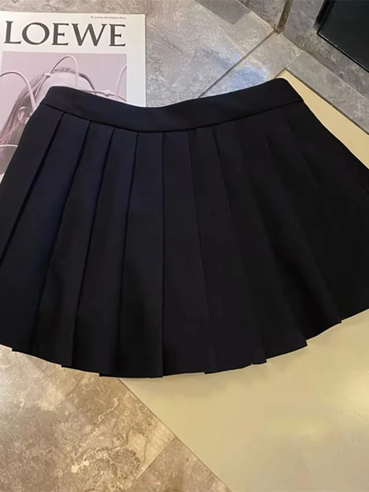 Lunivop  Black Women Pleated Skirts Y2K High Waist Streetwear Sexy Mini Skirts Fashion Korean All Match Preppy Dance Skirts New