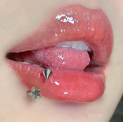 Lunivop Punk Trendy Cool Pentagram Pointed Cone Lip Ring Horseshoe Ring Titanium Steel Balls Star Labret Piercing Earring Helix Jewelry