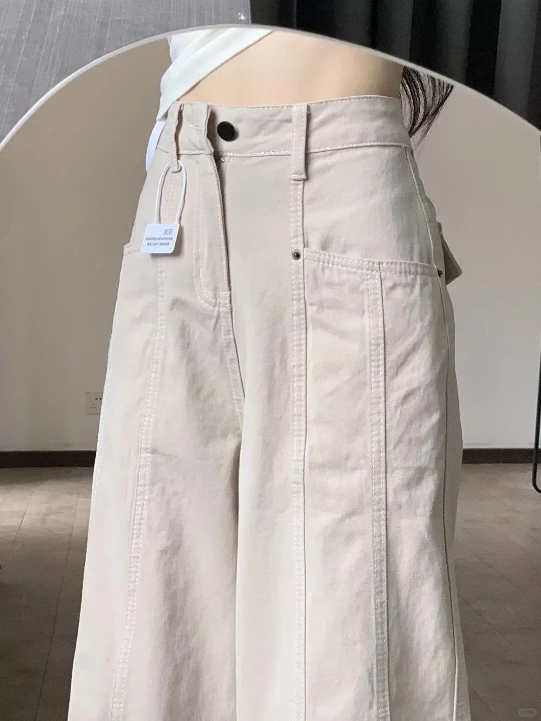 Lunivop  American Trendy Vibe Women's Retro Style Loose High Waisted Straight Wide Leg Denim Pants