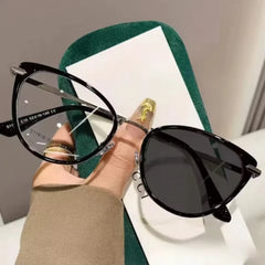 Lunivop  Retro Photochromic SunGlasses Fashion Anti-blue Light Cat Eye Flat Mirror HD Women Sun Glasses Outdoor Fishing Eyeglasses