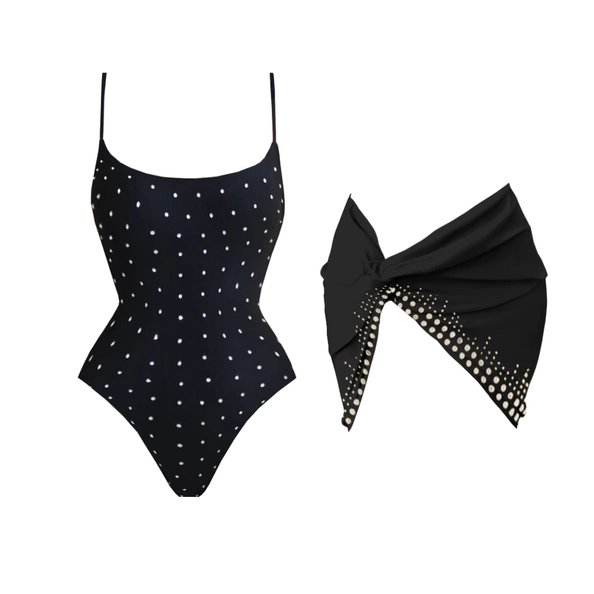 Lunivop   2Pcs Diamond Swimsuit Women Sexy Bikini Bandeau Biquini Push Up Swimwear Female Shiny Bathing Suit Mesh Beach Outfit Mini Skirt