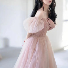 Lunivop  Elegant Pink Evening Dress for Women Off The Shoulder Wedding Party Dresses Sweat Princess Formal Dress Vestidos De Fiesta