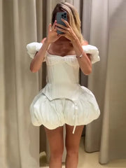 Lunivop  Sexy Solid Women's Top Skirt Set Slash Neck Lace Up Waist-Closed Vest Pleated Hip Package Skirts Summer Lady Suit New