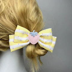 Lunivop  1pair stripe hair bow strawberry y2k hair accessories cute core hairpin hair clip Lolita cosplay hair pin cartoon subculture