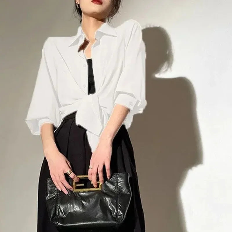 Lunivop  Chiffon Blouse for Women New Summer Sheer Mesh Long Sleeve Sun Protection Shirts Korean Fashion Office Lady Shirt Tops