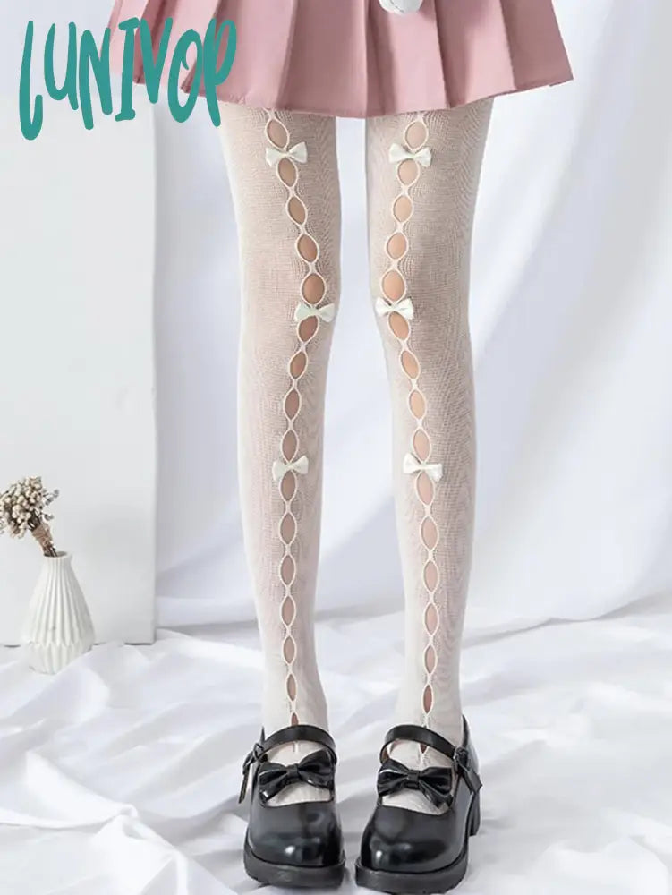 Lunivop 1 Pair Of Cross-Border Hot Selling Multi Bow Fishing Net Stockings Spicy Girl Jumping Black