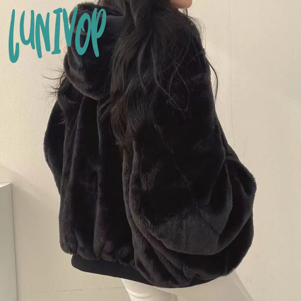 2000s fashion Fleece-lined Thickened Double-Sided Lamb Wool Cotton-Padded Coat Women's Coat Winter New Loose Hooded Cotton-Padded Coat Top