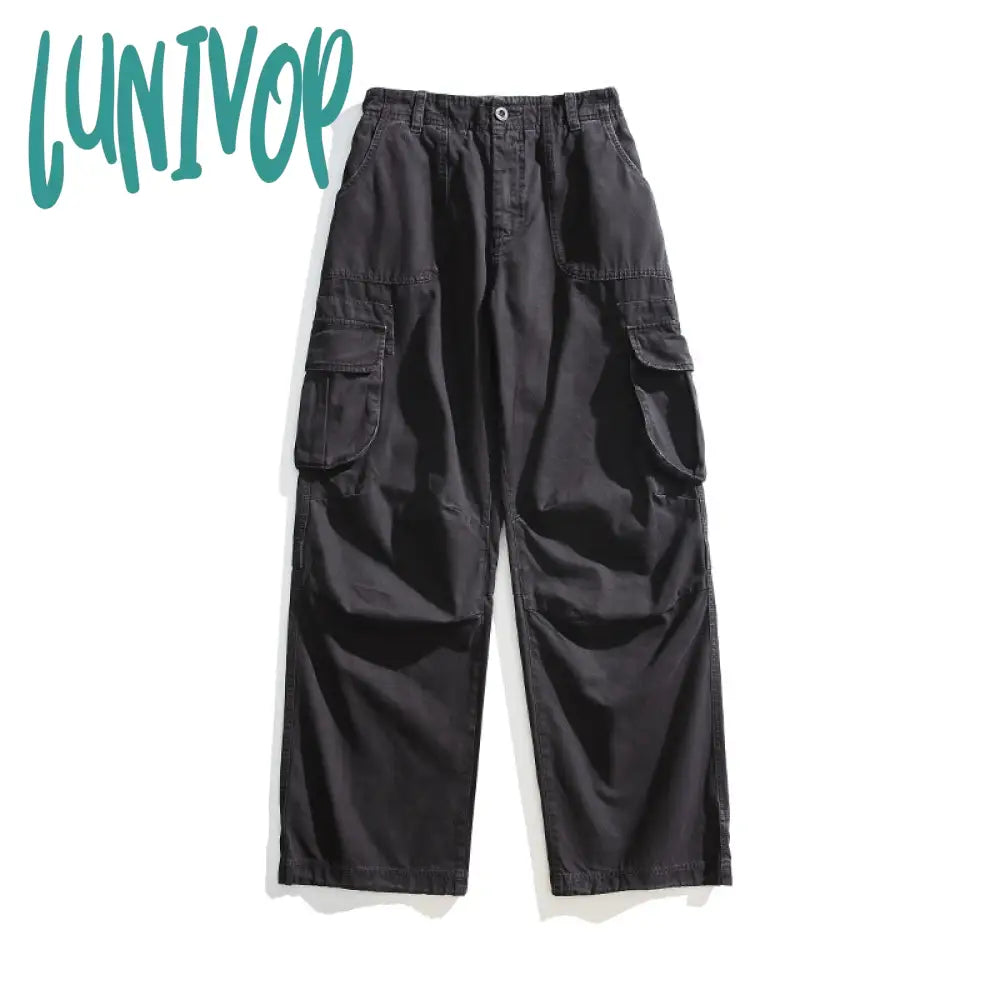 2000s fashion Japanese Retro Autumn Distressed Washed Overalls Casual Large Pocket Men's and Women's Loose Trousers