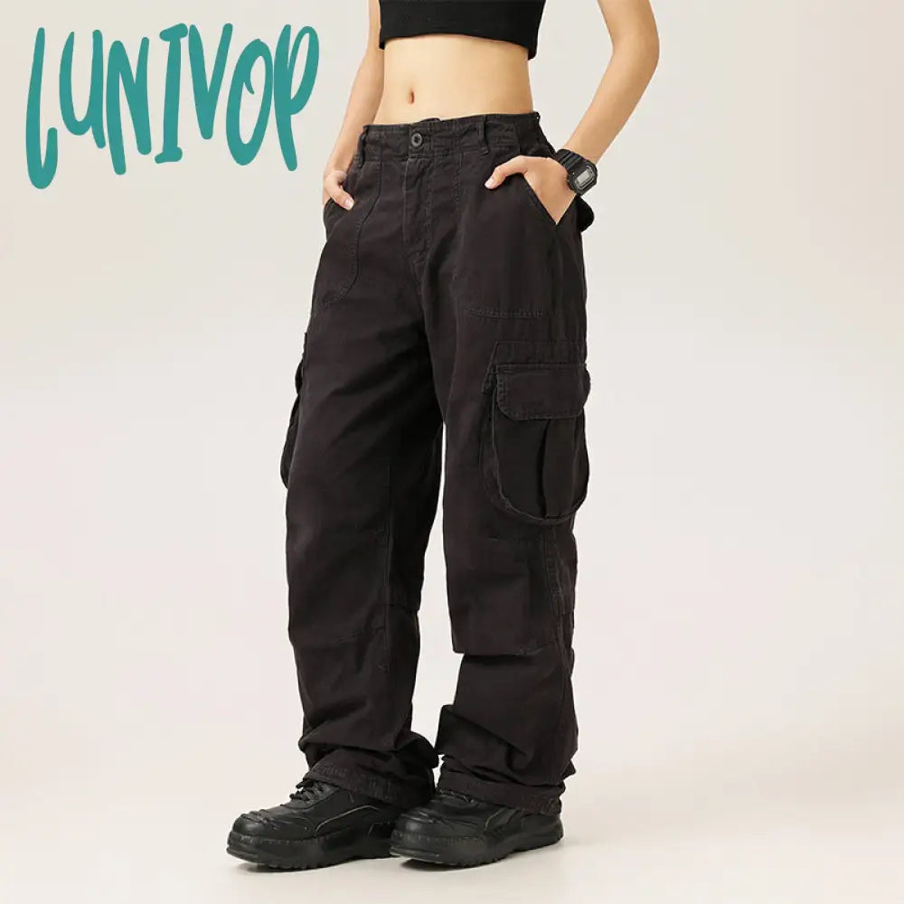 2000s fashion Japanese Retro Autumn Distressed Washed Overalls Casual Large Pocket Men's and Women's Loose Trousers