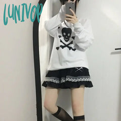 Lunivop 2024 Goth Gothic Skirt Girl Women’s For Summer Harajuku Black Mini Skirts Japanese Emo