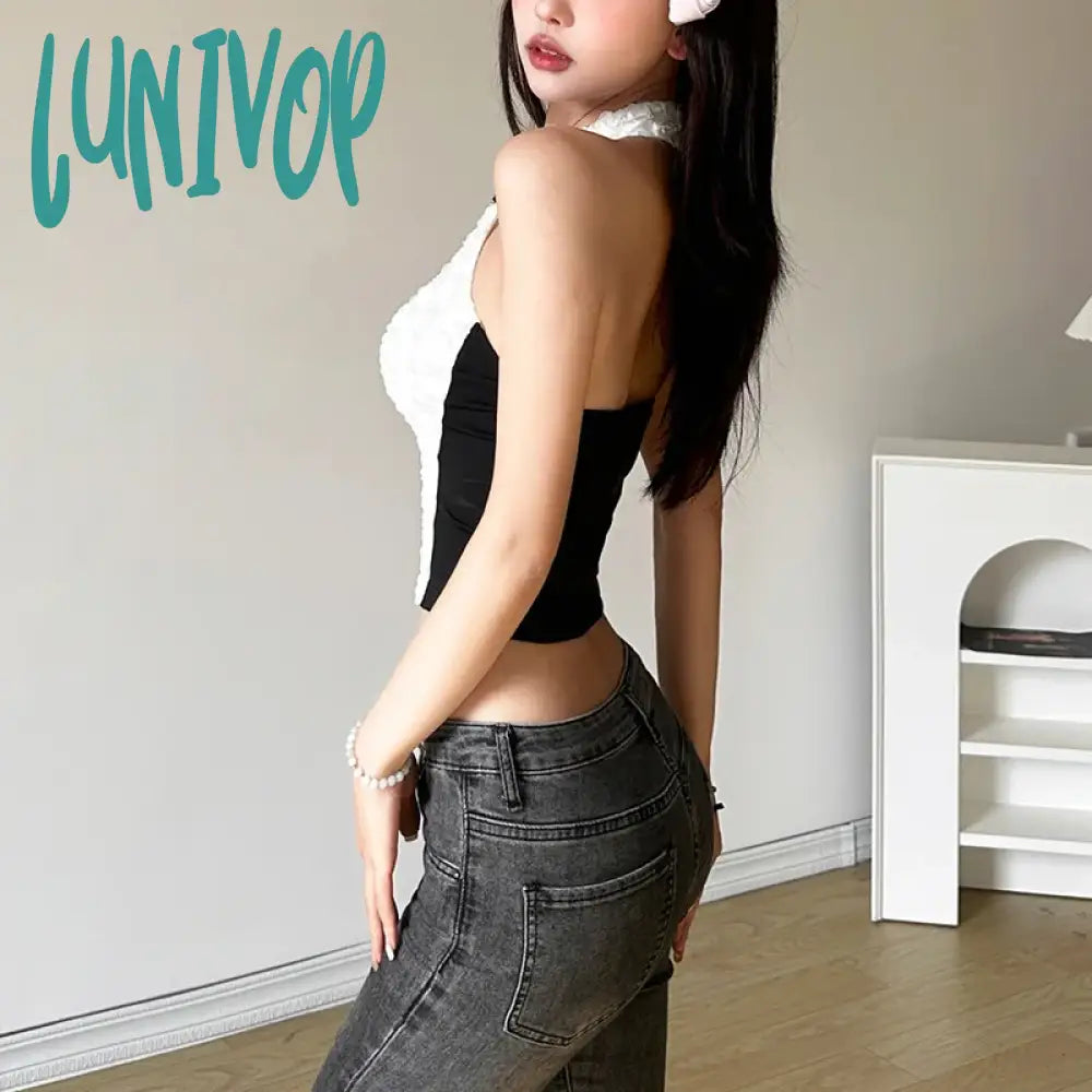 Lunivop 2024 Spring New Arrival Patchwork Color Contrast Sweet Gentle Cute Sexy All-Match