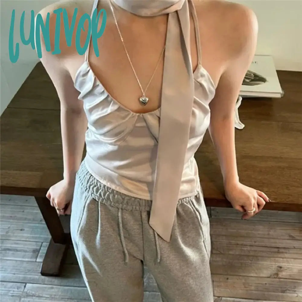 Lunivop 2024 Summer New Black Camisole Mujer Fashion Street Sexy Slim Fit Ruched Vest For Women Y2K