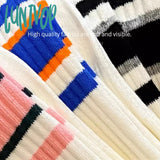Lunivop 5Pairs Women Socks Autumn And Winter Striped Sports Couple White Breathable Comfortable Mid