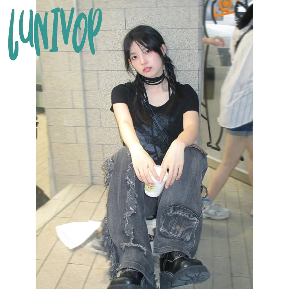 90s streetwear American Retro Short-Sleeved Women's Summer Butterfly Print Lace-up Slim-Fit Slimming T-shirt Sweet and Spicy Small Top Ins