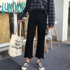 90s streetwear Plus Size American Retro Distressed Washed Multi-Pocket Workwear Jeans Women's Street Ruffle Handsome Loose Casual Pants Fashion