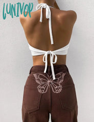 90s streetwear Women's High Waist Printed Jeans