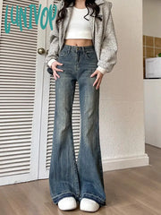 90s streetwear Women's Skinny Jeans Autumn and Winter New American Retro High Waist Loose Non-Leg Flared Pants Autumn