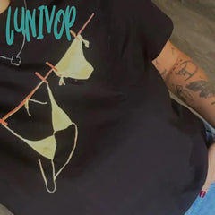 Lunivop Aesthetic Outfits Women Short Sleeve Pullovers Tops Fashion Graphic Print Loose Fit T-Shirt