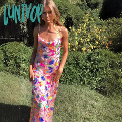 alien invasion dress to impress New off-Neck Backless Sequined Floral Gold Chain Women's Split Dress