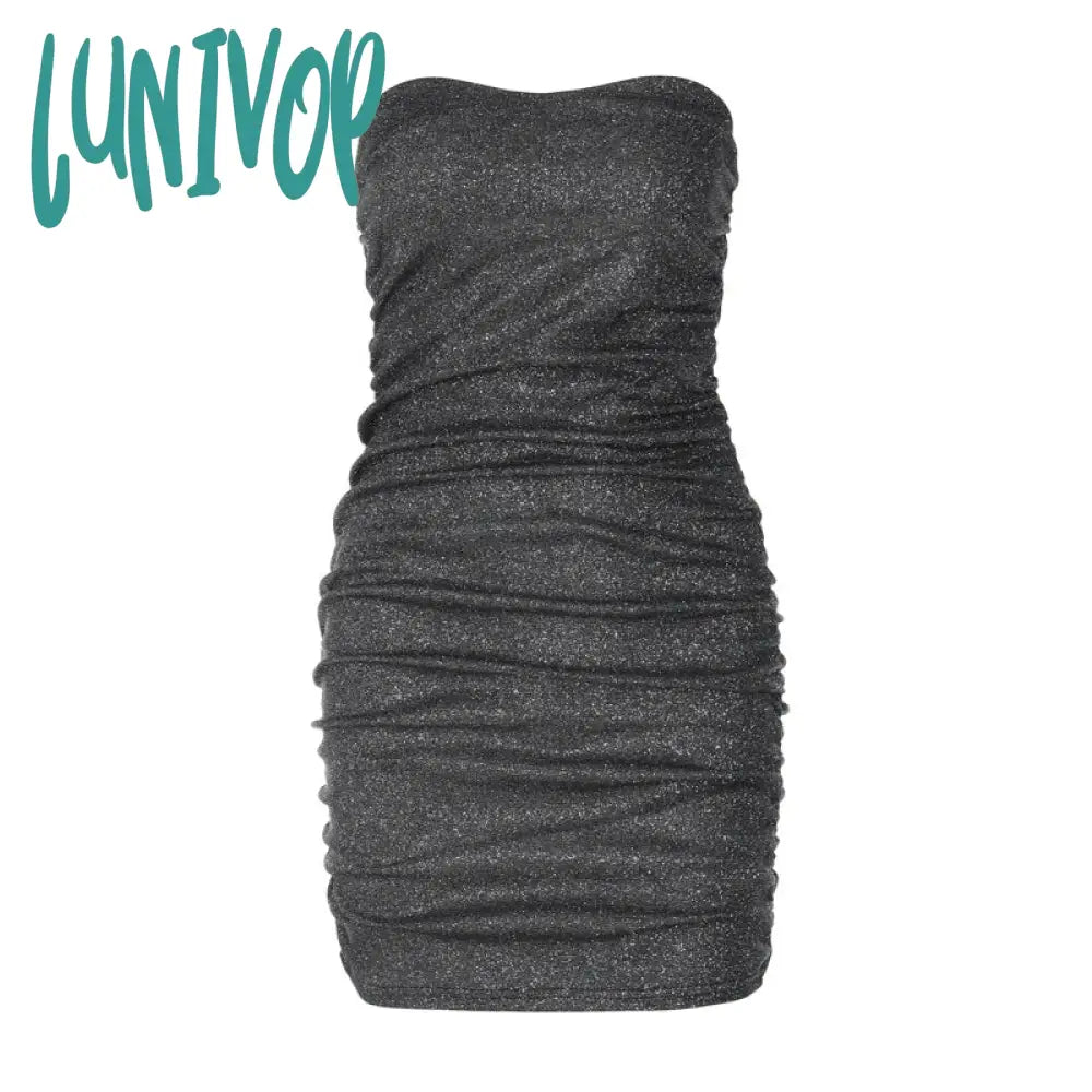 alien invasion dress to impress Style Women's Spring New Fashion Sexy V-neck Tube Top Backless Pleated Dress