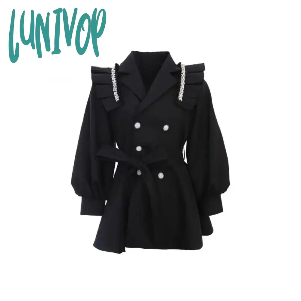 Lunivop Black Vintage Kawaii Dress Women Casuakl Y2K Designer Party Mini Female Korean Fashion Slim