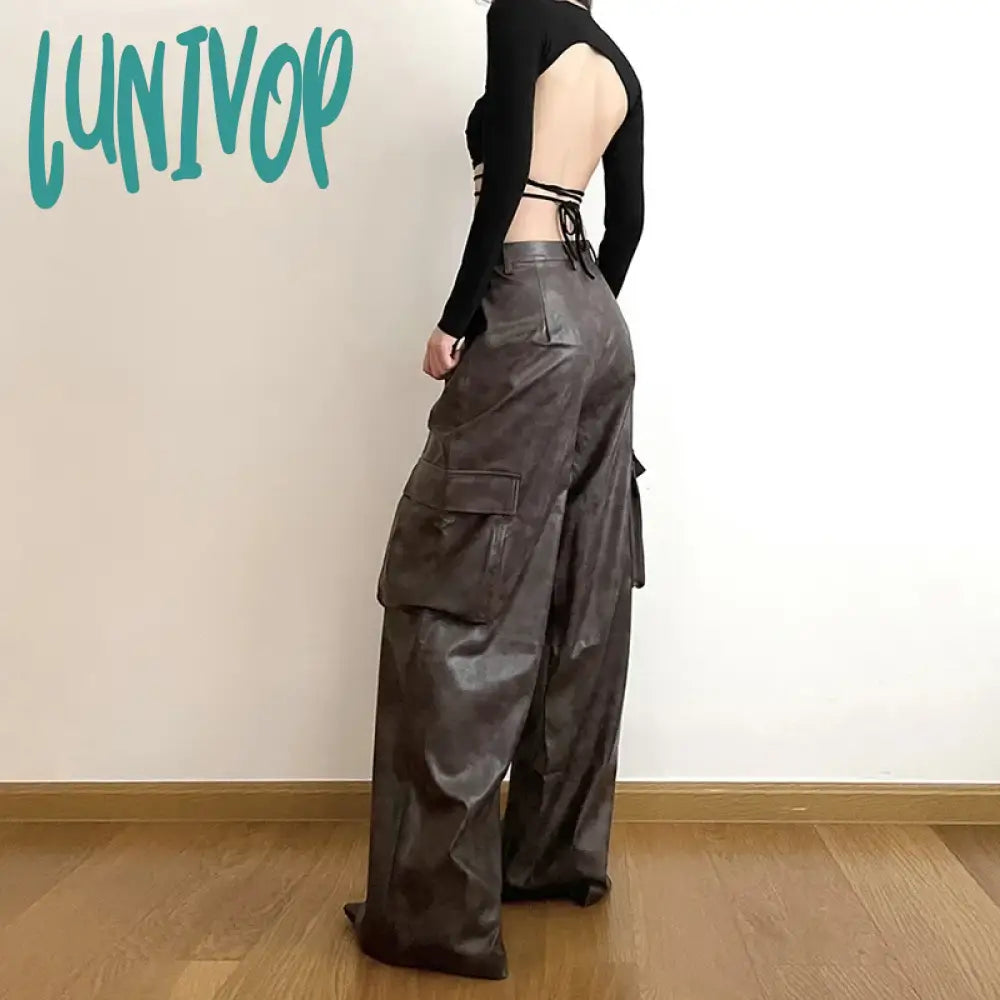 Lunivop Brown Classic Retro All-Match Casual High Street Fashionable Cool Confident Youth Hip-Hop