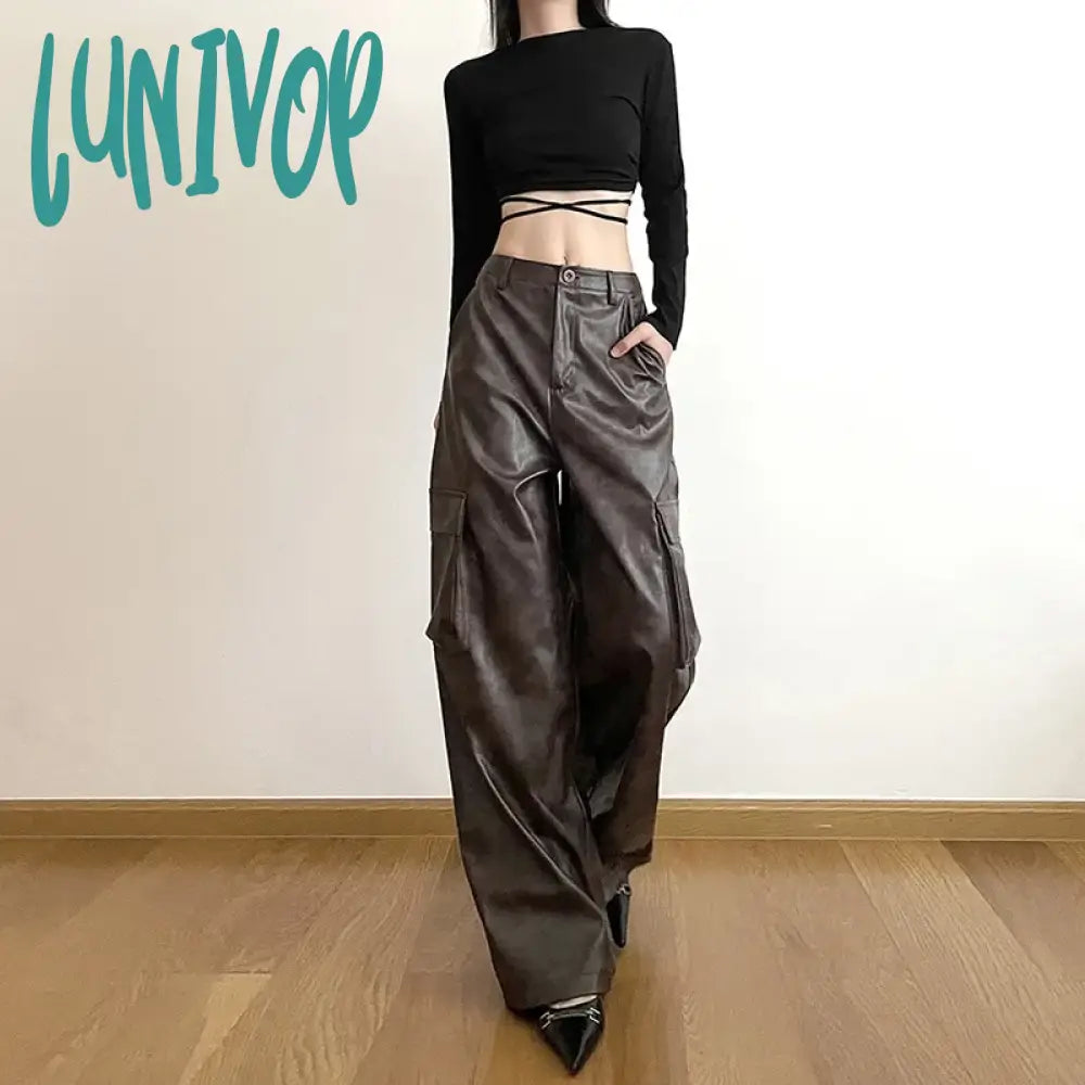 Lunivop Brown Classic Retro All-Match Casual High Street Fashionable Cool Confident Youth Hip-Hop