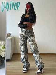 Lunivop Camouflage Cargo Pants Women Fashion Multiple Pockets Loose Long Pant Femme Street High