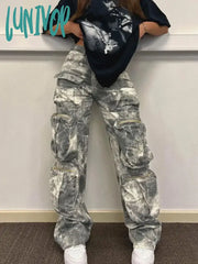Lunivop Camouflage Cargo Pants Women Fashion Multiple Pockets Loose Long Pant Femme Street High
