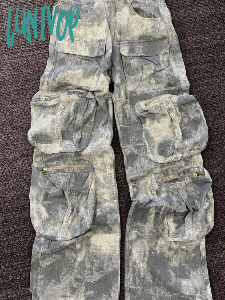 Lunivop Camouflage Cargo Pants Women Fashion Multiple Pockets Loose Long Pant Femme Street High