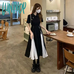 Lunivop Casual Dresses For Women Vintage Long Midi Dress Summer Chinese Style Korean Fashion Short
