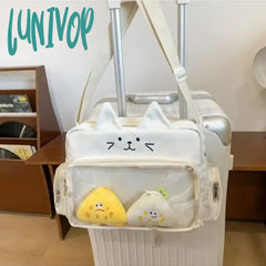 Lunivop Cute Cat Shoulder Bag For Women Nylon Lolita Jk Casual Kawaii Japanese Style Ita Y2K