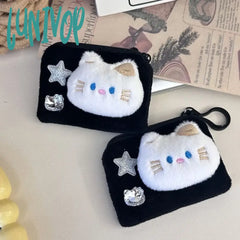 Lunivop Cute Cat Womens Wallet Plush Kawaii Original Black Harajuku Coin Purse Exquisite Fashion