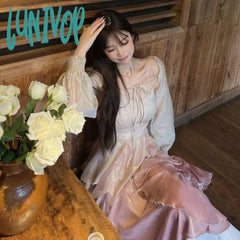 cybergoth dress to impress 2024 Summer New Waist-Tight Chiffon Tie-Dyed Ruffled Fairy Skirt Suspender Skirt Super Fairy Heavy Industry Dress