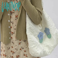 Lunivop Designer Aesthetic Womens Shoulder Bag Literary Lightweight Korean Style Fashion Tote Cute