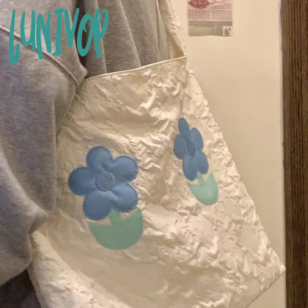 Lunivop Designer Aesthetic Womens Shoulder Bag Literary Lightweight Korean Style Fashion Tote Cute