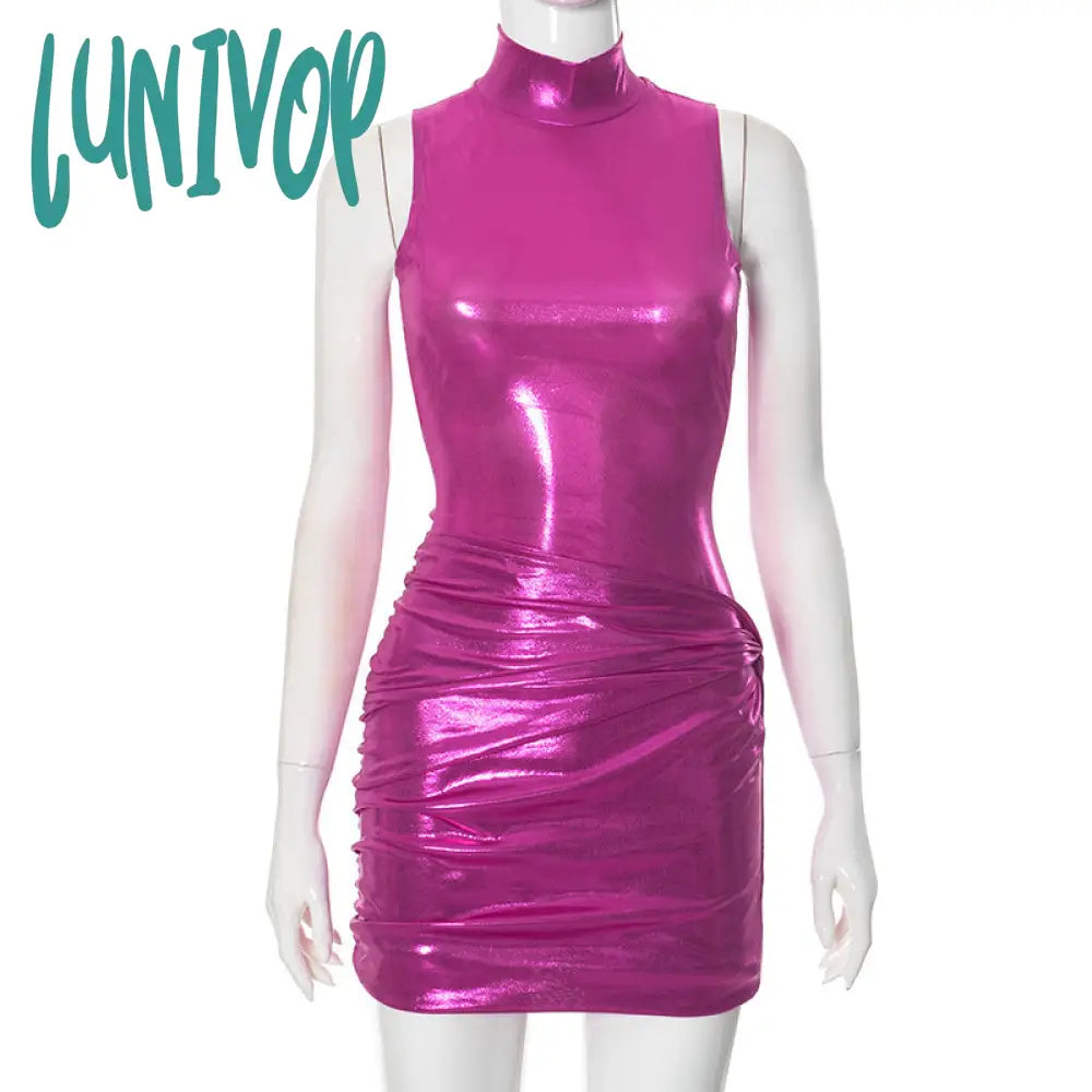 dress to impress codes 2024 Autumn New Fashion Personalized Solid Color Glossy Glossy Lace-up Tight Waist Hip Pleated Short Dress