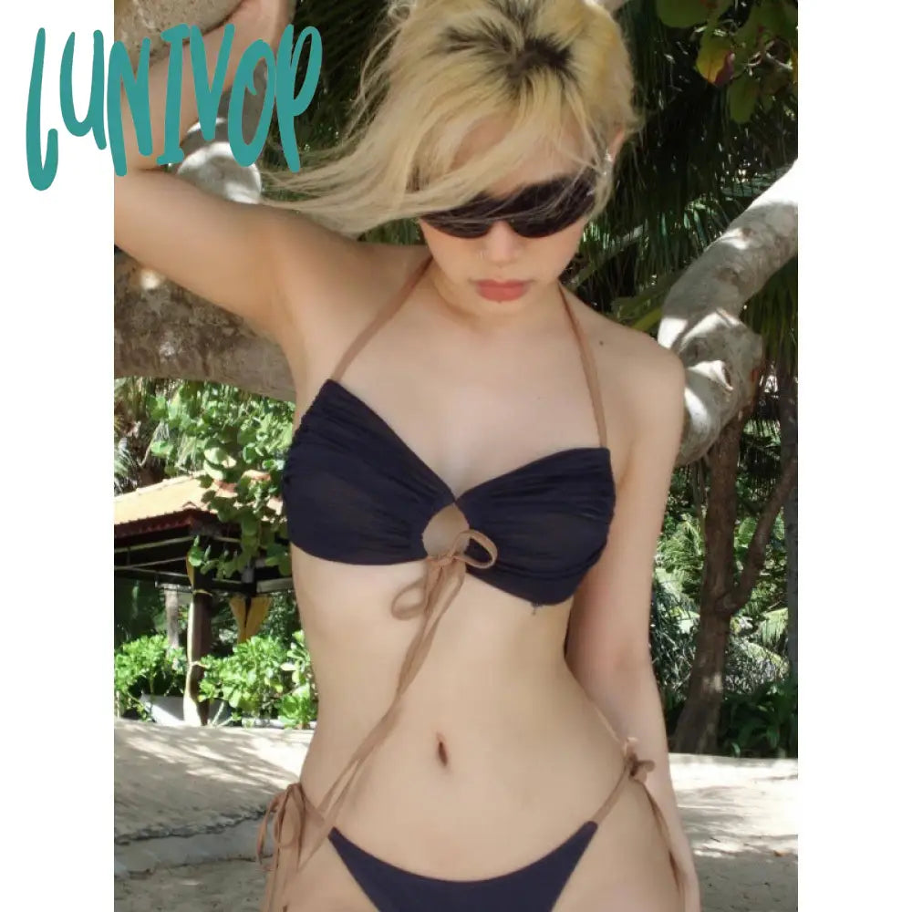frat outfits Swimsuit Women's Split Sexy Bikini Hot Spring Ins Style Small Chest Push up Swimsuit Women's Swimsuit