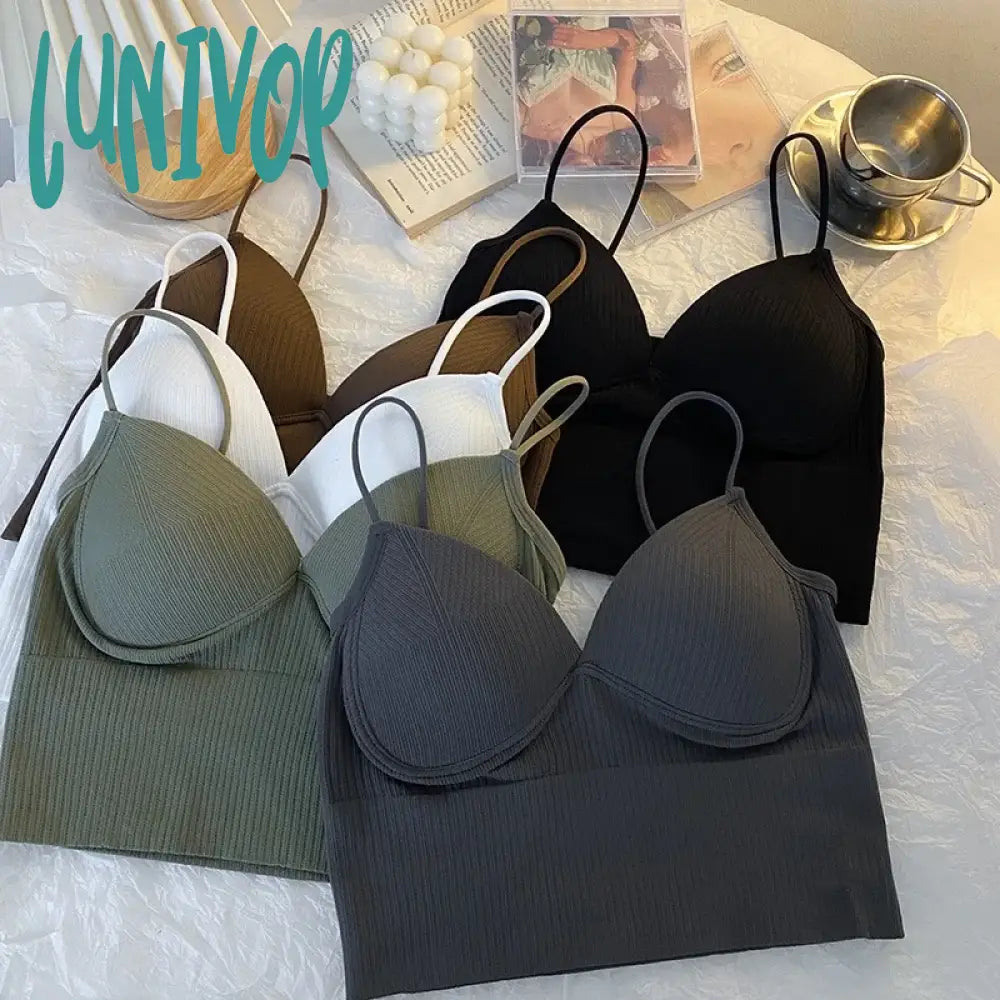 Lunivop French Seamless Camisole Bra For Women Fitness Crop Tops Summer Elegant Sexy All-Match